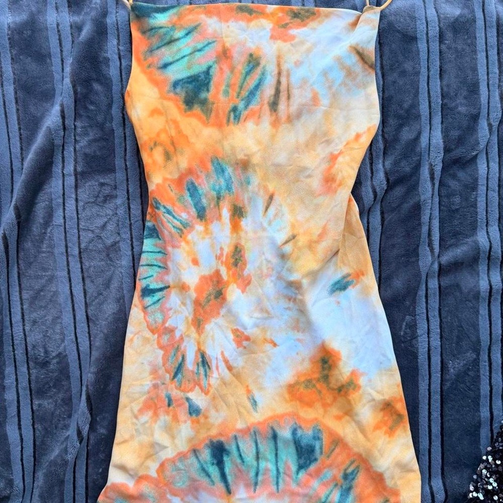 Selfie Leslie multicoloured tie-dye mini dress
